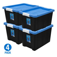 Picture of 12 Gal Heavy Duty Black Latching Plastic Storage Box- Set of 4