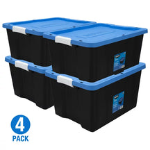 Picture of 17 Gal Heavy Duty Black Latching Plastic Storage Box- Set of 4