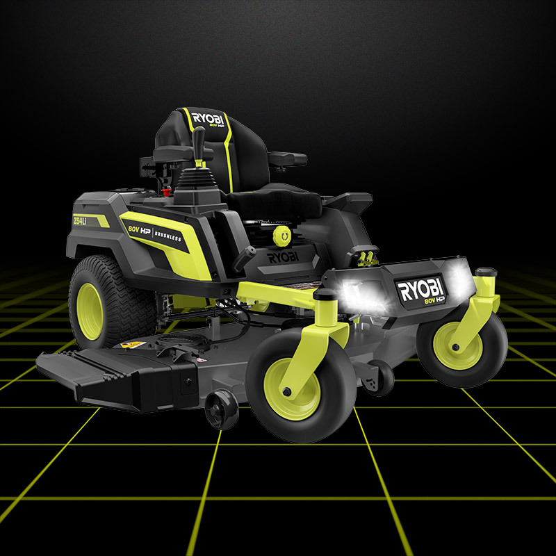 Stylized image of 80V HP 54" ZTR RIDING MOWER
