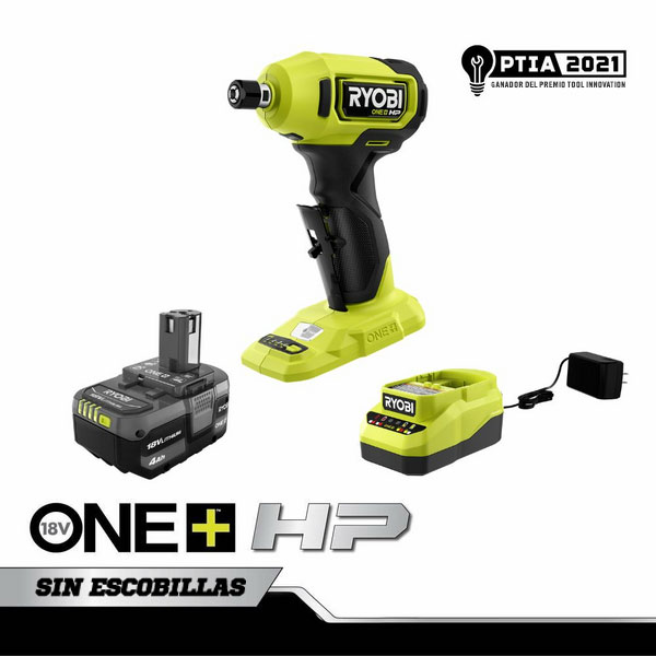Foto del producto: KIT DE AMOLADORA ANGULAR COMPACTA ONE+ HP de 1/4", SIN ESCOBILLAS, 18V